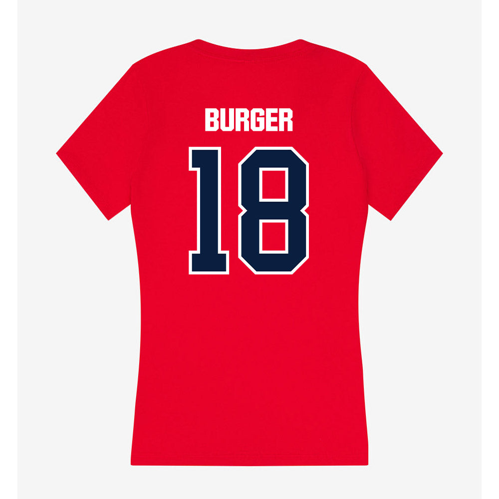 Liberty - NCAA Football : Ryan Burger - Women's V-Neck T-Shirt-1