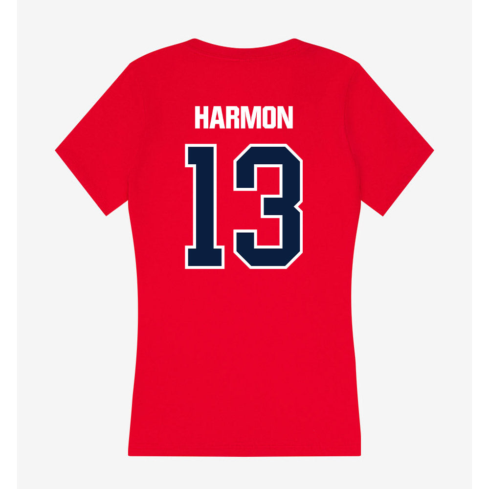 Liberty - NCAA Football : Damond Harmon - Women's V-Neck T-Shirt-1