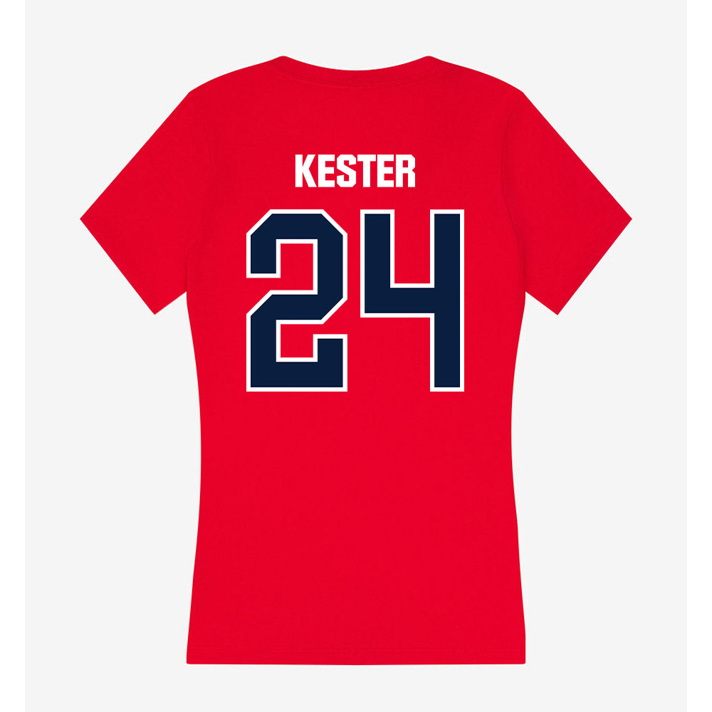 Liberty - NCAA Men's Basketball : Brady Kester - Women's V-Neck T-Shirt-1