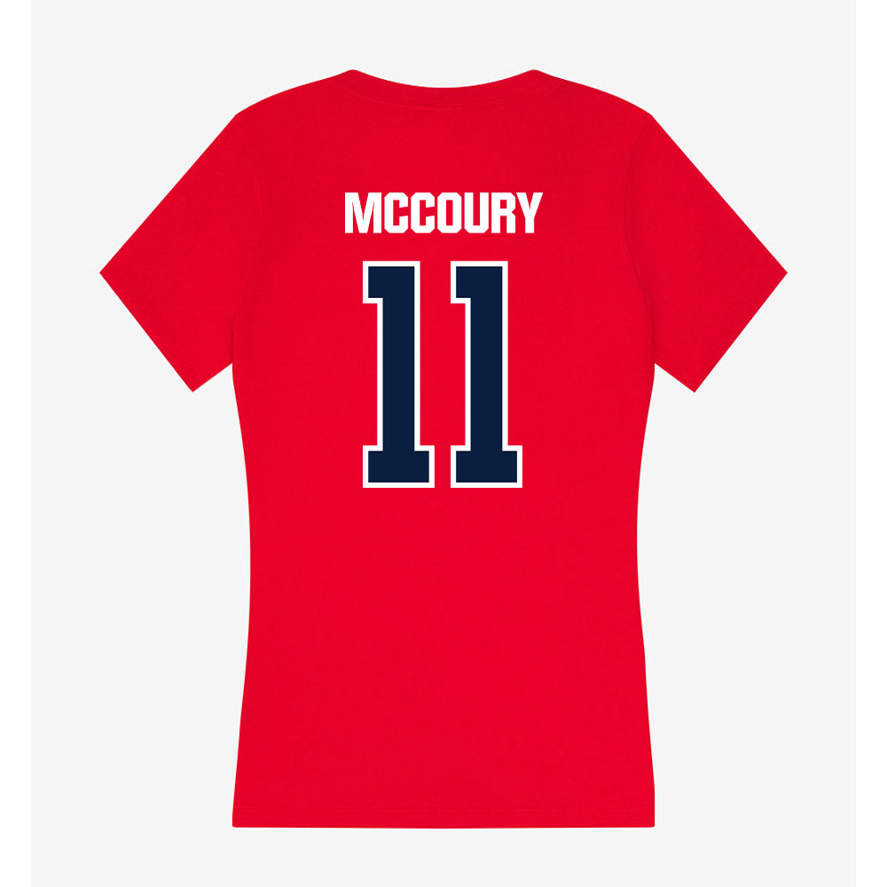 Liberty - NCAA Baseball : Xavier McCoury - Women's V-Neck T-Shirt-1