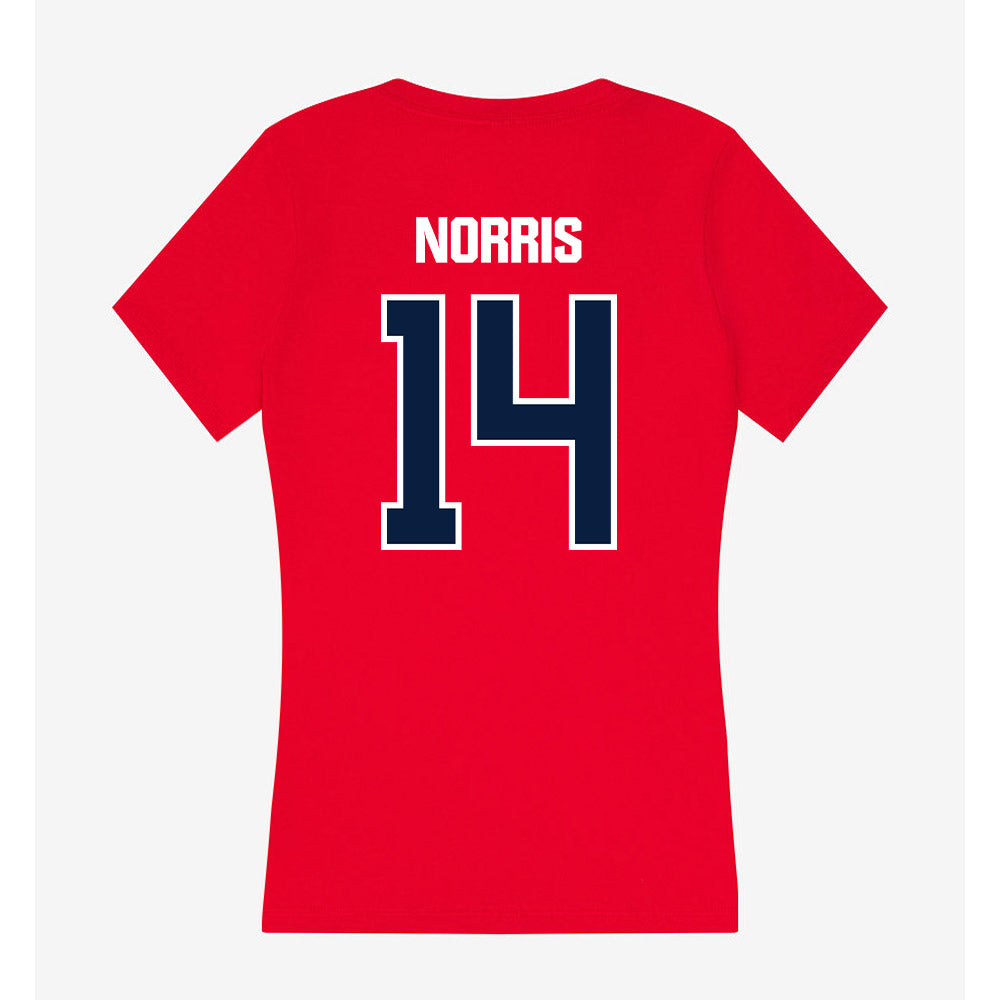 Liberty - NCAA Softball : Aubry Norris - Women's V-Neck T-Shirt-1