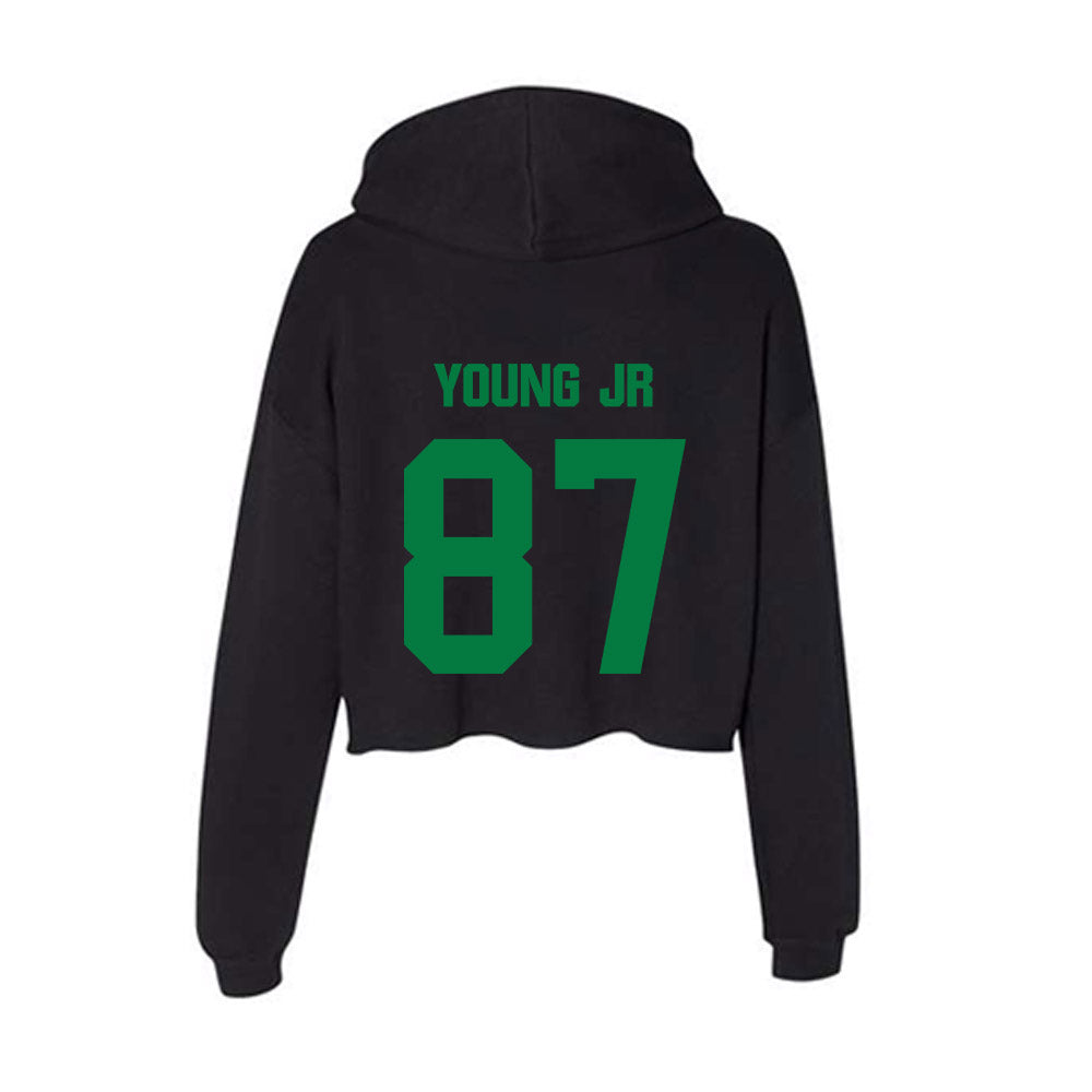 North Texas - NCAA Football : Brandon Young Jr - Women's Crop Fleece Hoodie-1