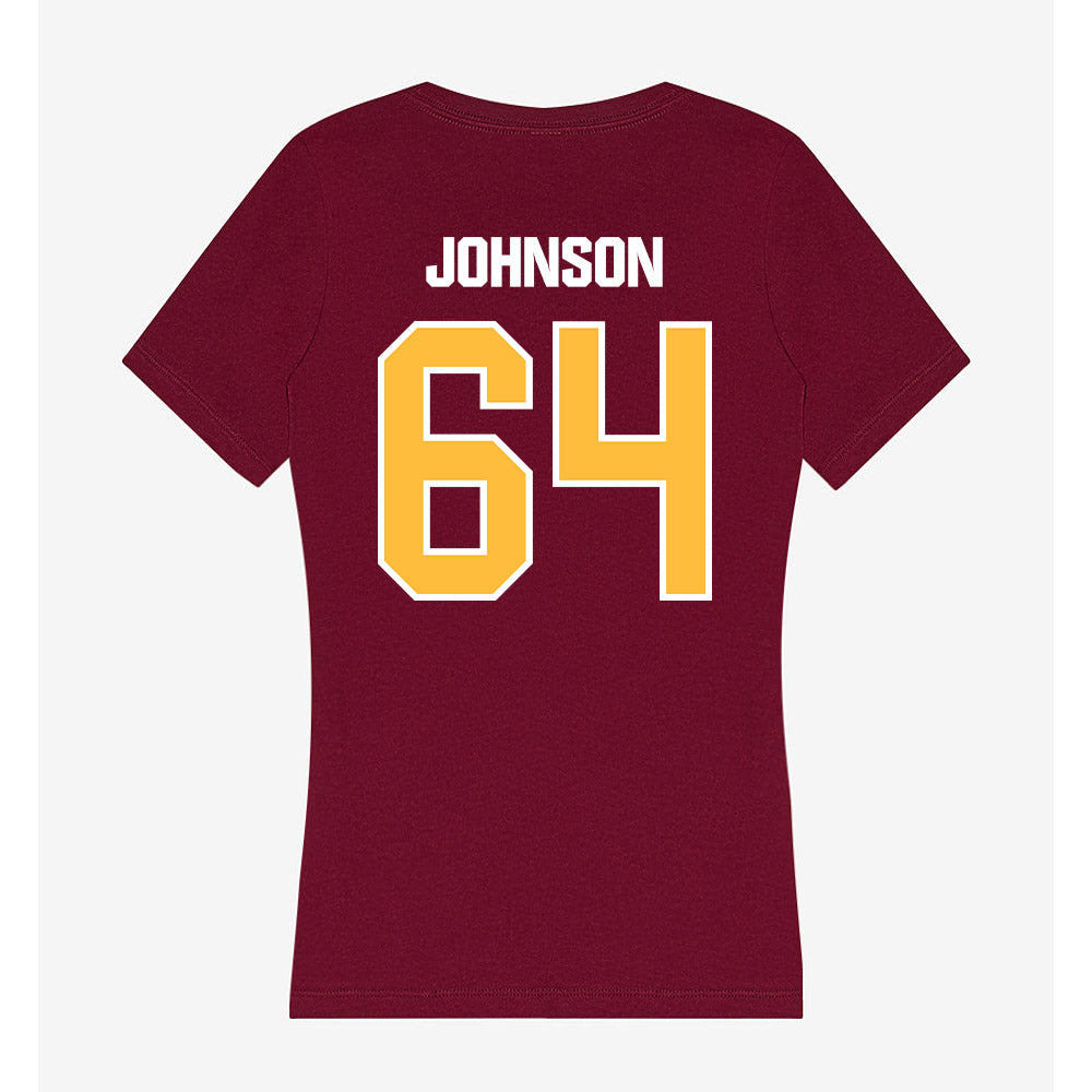 UMN Duluth - NCAA Football : Zach Johnson - Women's V-Neck T-Shirt-1