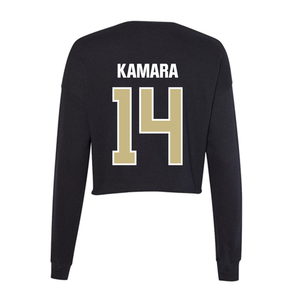 Akron - NCAA Football : Ben Kamara - Women's Cropped Crew Fleece-1
