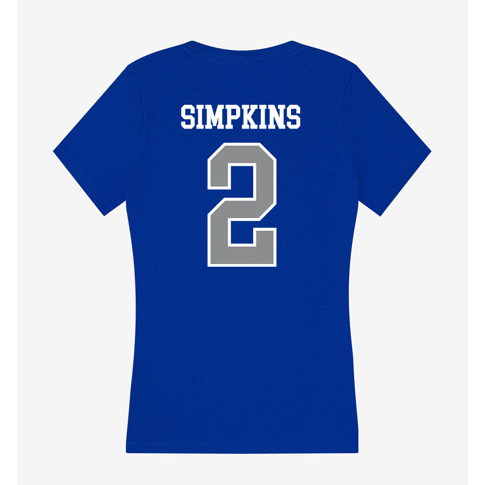 Seton Hall - NCAA Men's Basketball : Tajuan Simpkins - Women's V-Neck T-Shirt-1