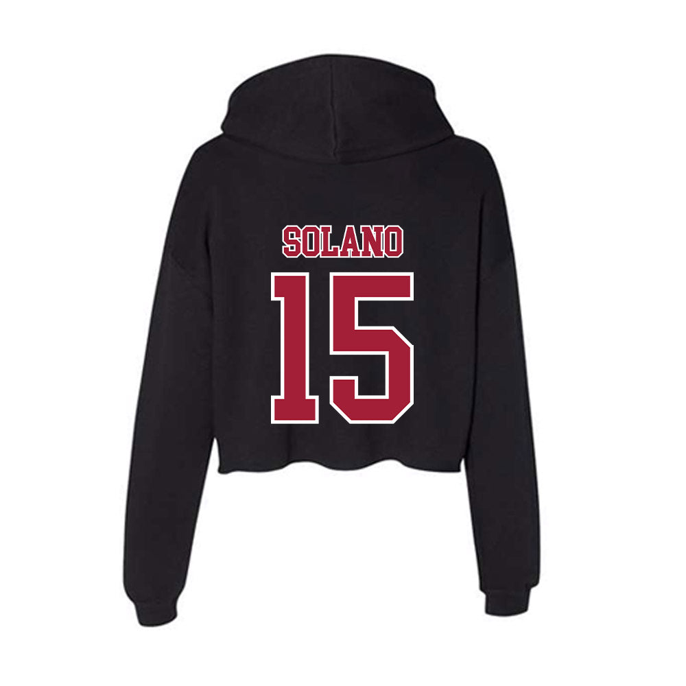 St. Joe's - NCAA Men's Basketball : Steven Solano - Women's Crop Fleece Hoodie-1
