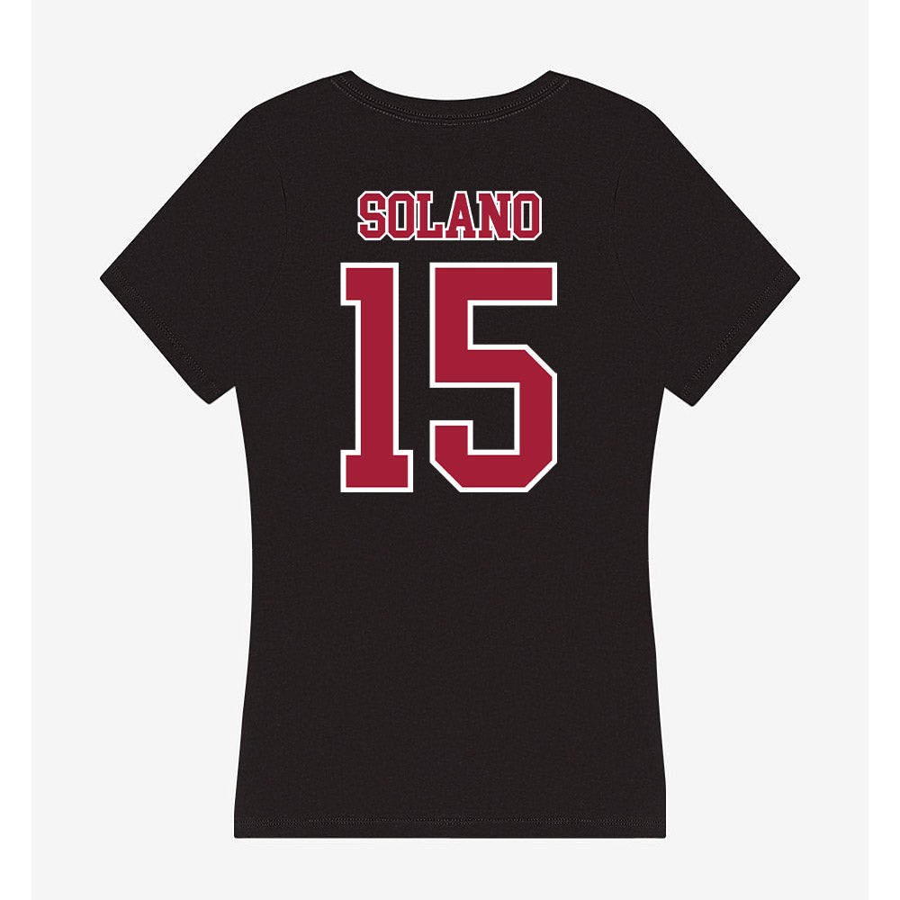 St. Joe's - NCAA Men's Basketball : Steven Solano - Women's V-Neck T-Shirt-1