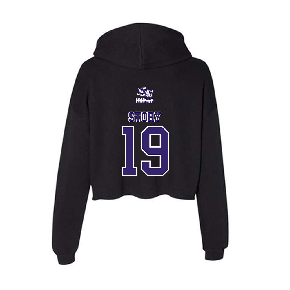 High Point - NCAA Baseball : Dylan Story - Women's Crop Fleece Hoodie-1