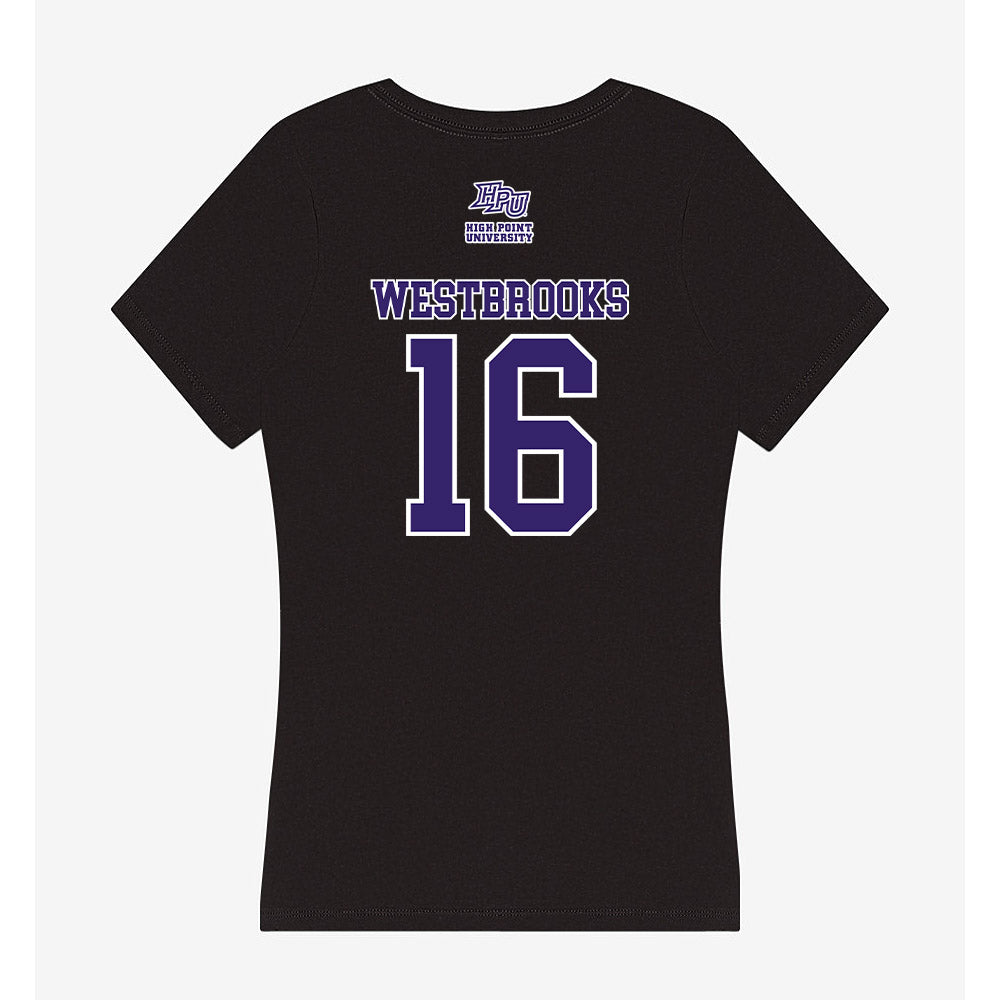 High Point - NCAA Men's Lacrosse : James Westbrooks - Women's V-Neck T-Shirt-1