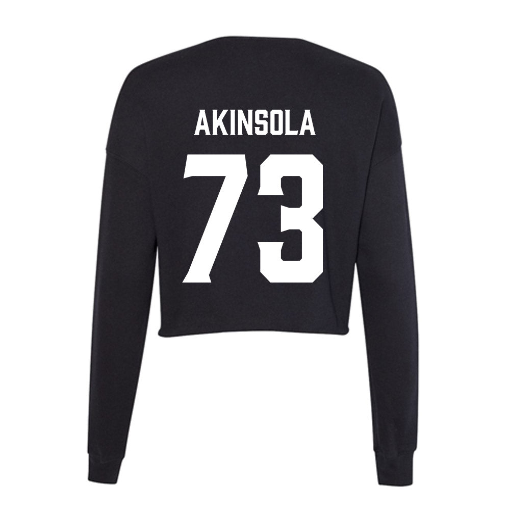 Furman - NCAA Football : Noah Akinsola - Women's Cropped Crew Fleece-1