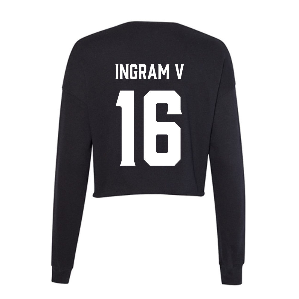 Furman - NCAA Football : Charles Ingram V - Women's Cropped Crew Fleece-1