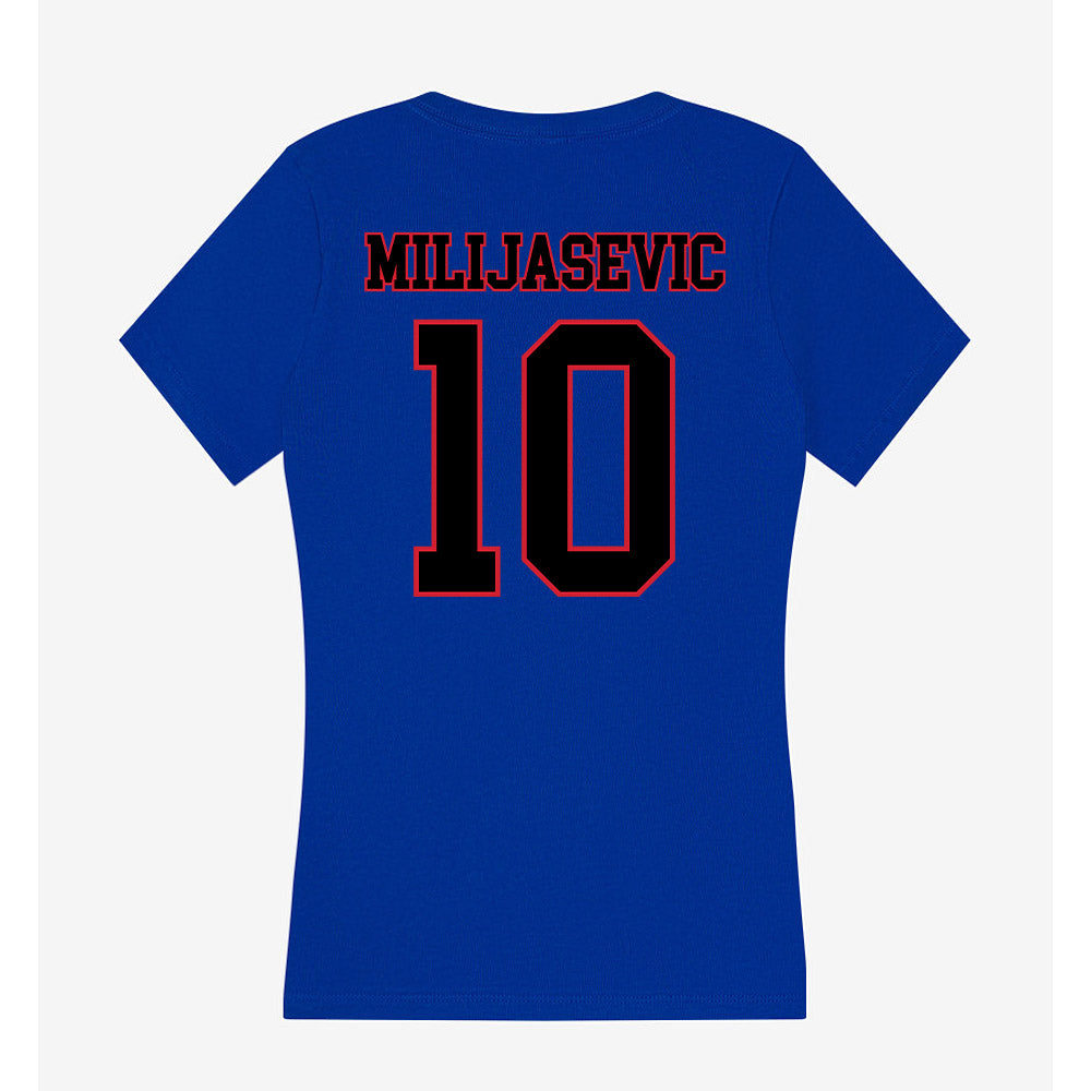 DePaul - NCAA Men's Basketball : Ilija Milijasevic - Women's V-Neck T-Shirt-1