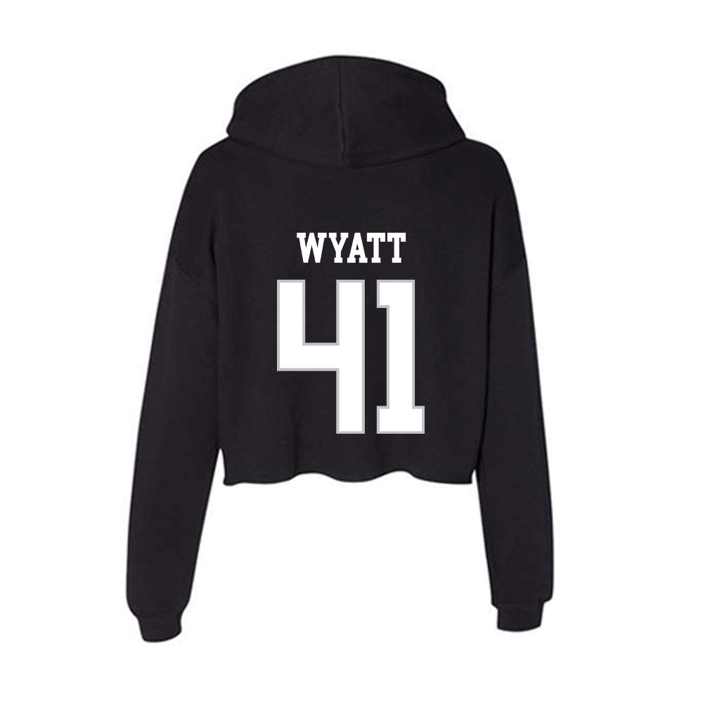 Rice - NCAA Football : Plae Wyatt - Women's Crop Fleece Hoodie-1