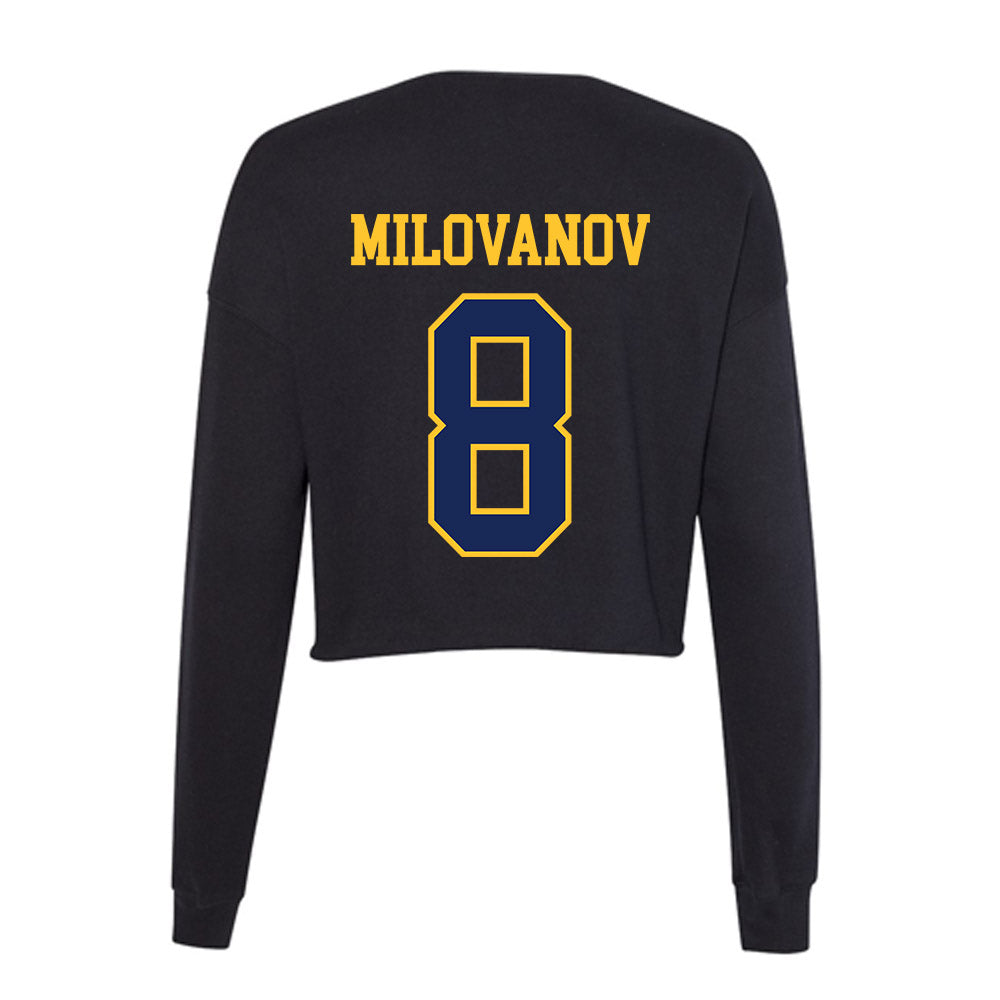 Marquette - NCAA Men's Soccer : Justin Milovanov - Women's Cropped Crew Fleece-1