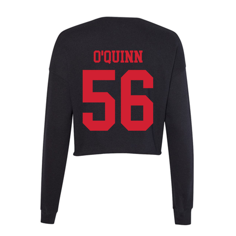 SMU - NCAA Football : Brock O'Quinn - Women's Cropped Crew Fleece-1