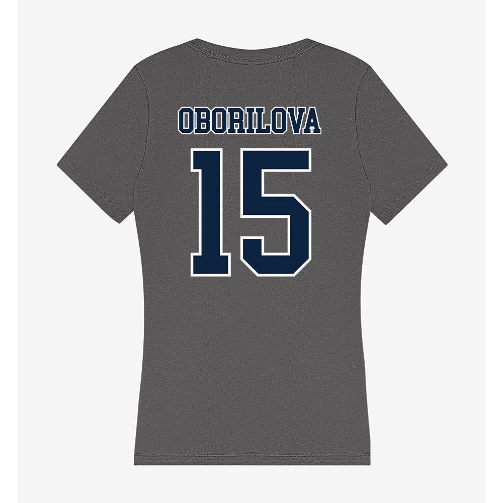 Xavier - NCAA Women's Basketball : Petra Oborilova - Women's V-Neck T-Shirt-1