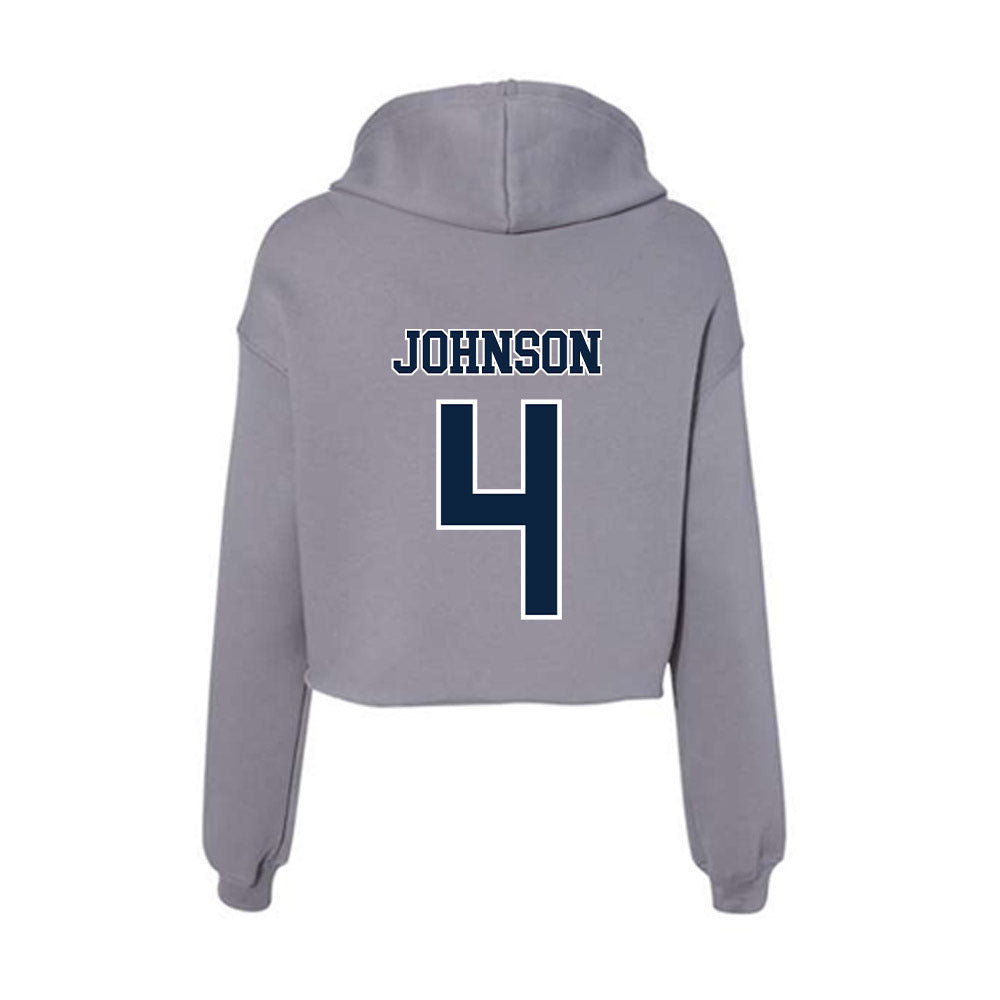 Xavier - NCAA Baseball : Peter Johnson - Women's Crop Fleece Hoodie-1
