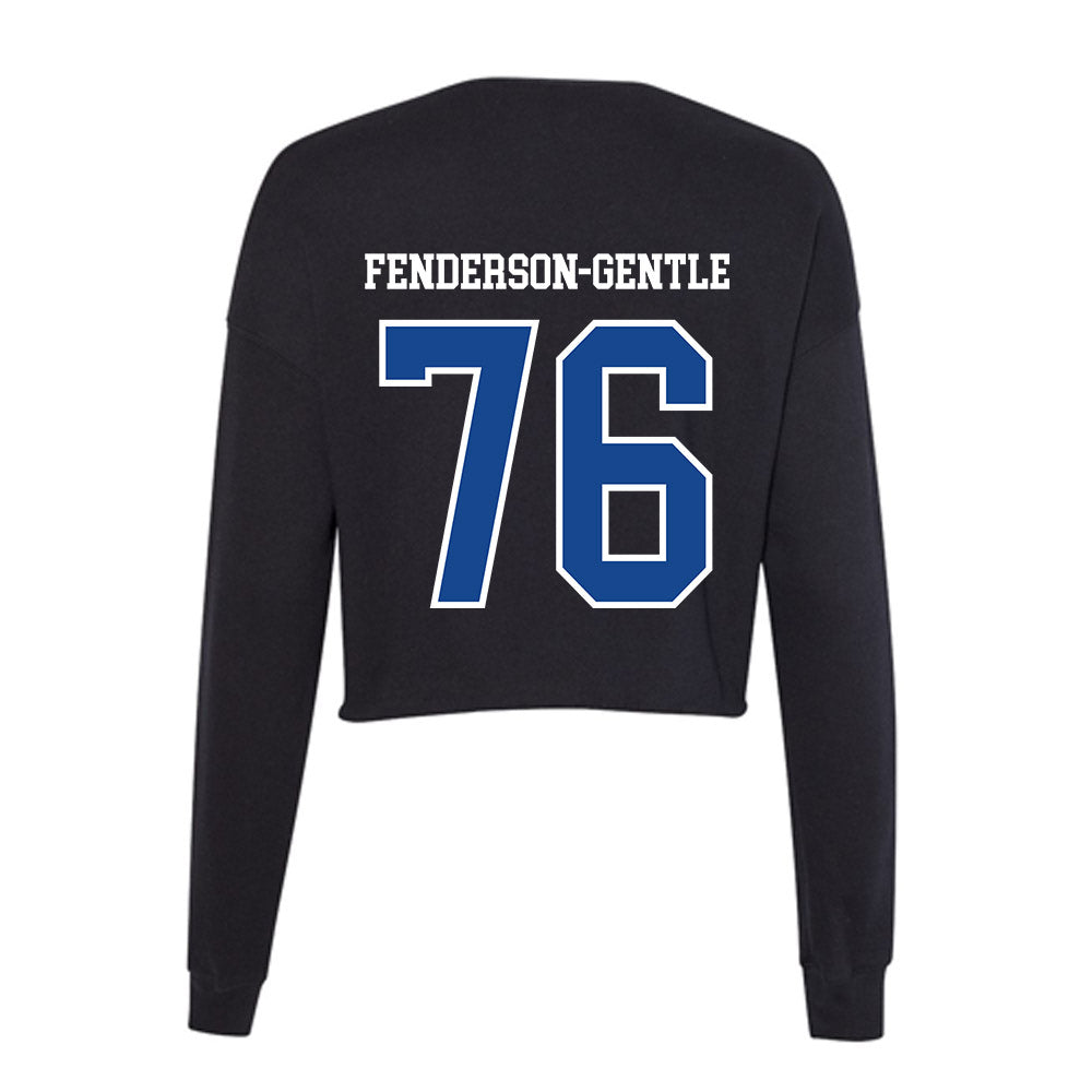 Georgia State - NCAA Football : KySean Fenderson-Gentle - Women's Cropped Crew Fleece-1