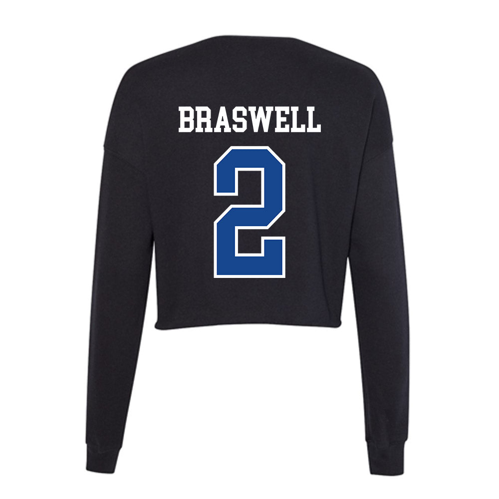 Georgia State - NCAA Football : Djay Braswell - Women's Cropped Crew Fleece-1
