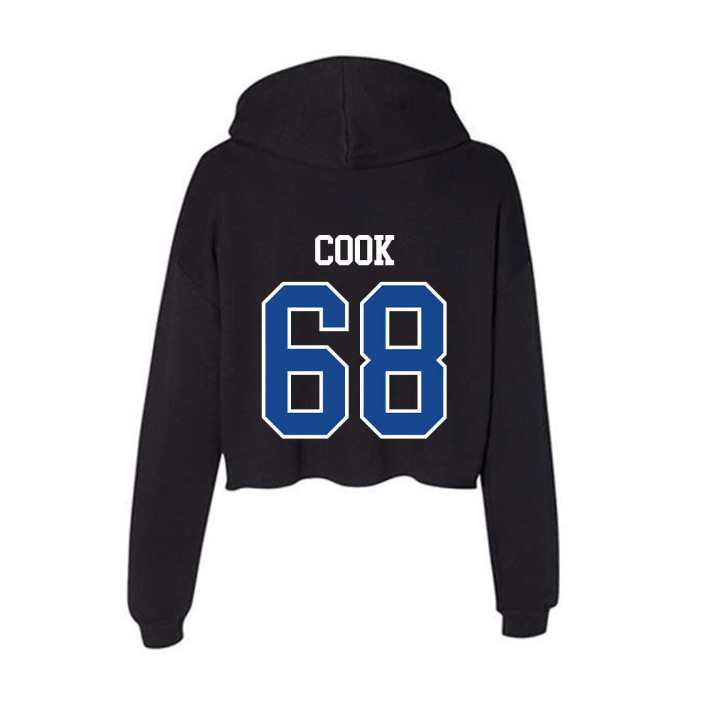 Georgia State - NCAA Football : Mason Cook - Women's Crop Fleece Hoodie-1