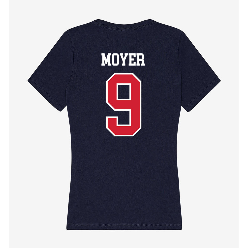 Robert Morris - NCAA Football : DJ Moyer - Women's V-Neck T-Shirt-1