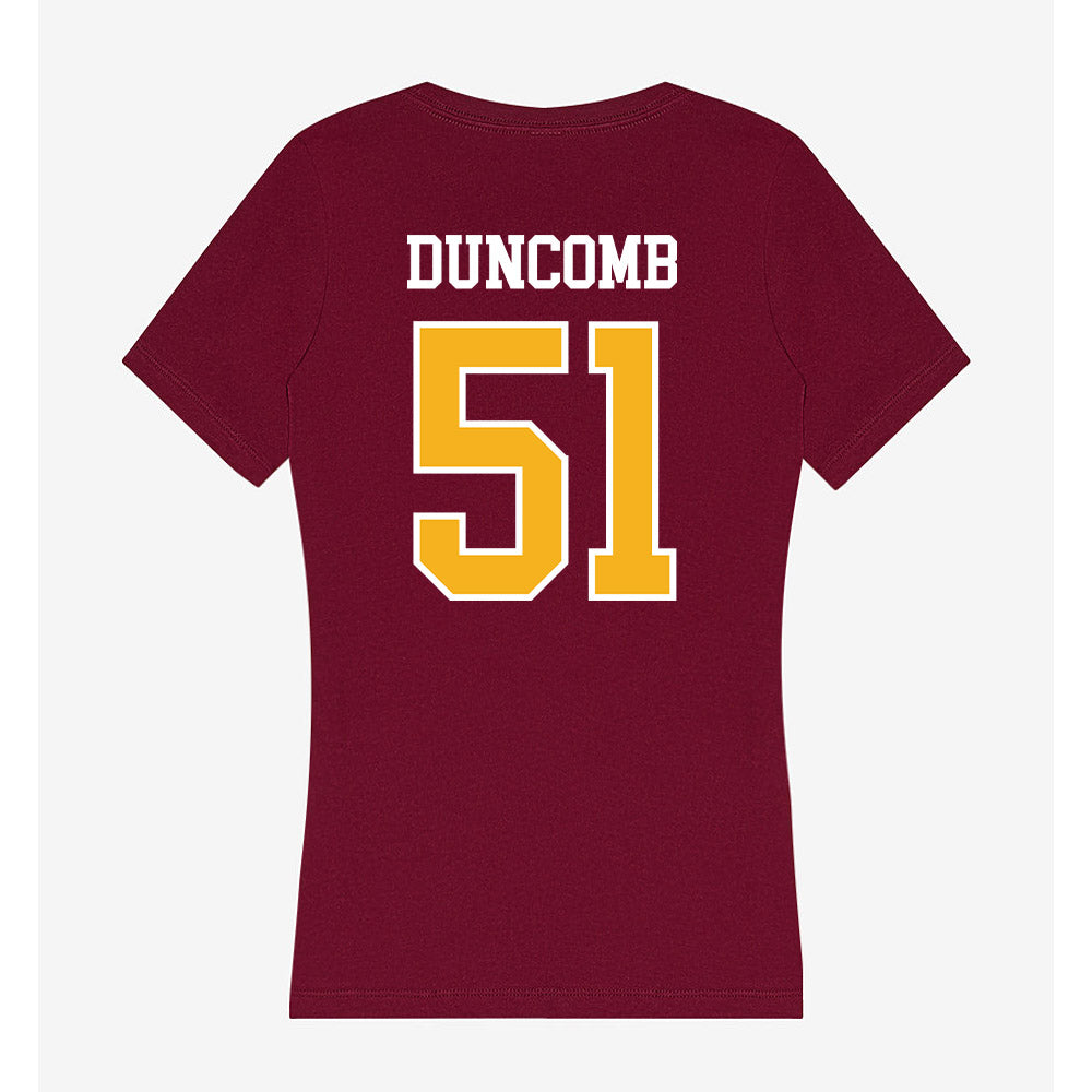Winthrop - NCAA Men's Basketball : Logan Duncomb - Women's V-Neck T-Shirt-1