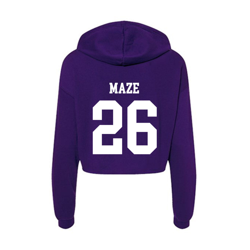 SFA - NCAA Football : Justin Maze - Women's Crop Fleece Hoodie-1