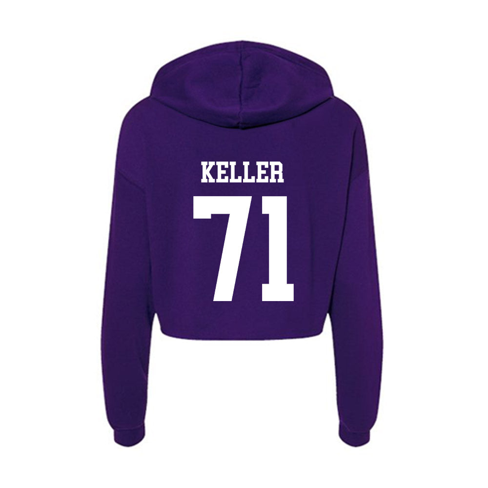 SFA - NCAA Football : Robert Keller - Women's Crop Fleece Hoodie-1