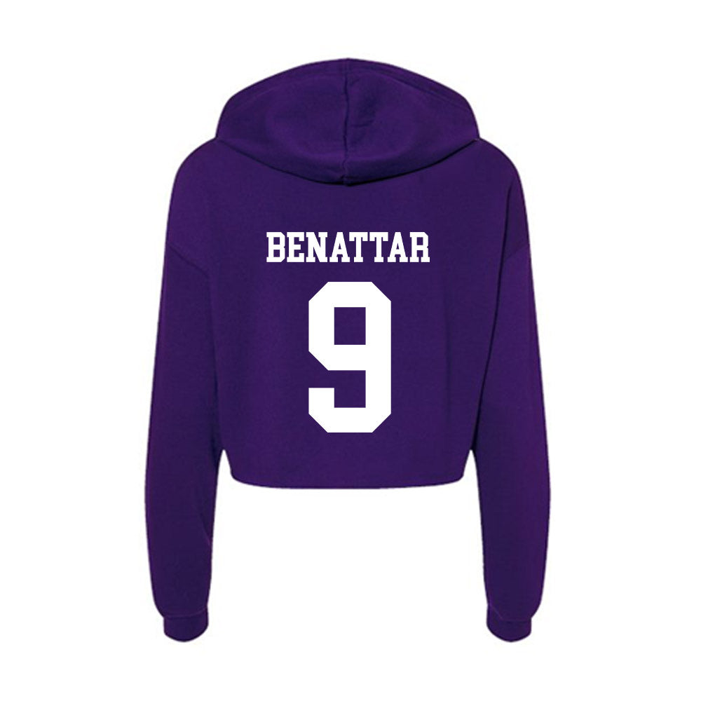 SFA - NCAA Baseball : Jackson Benattar - Women's Crop Fleece Hoodie-1