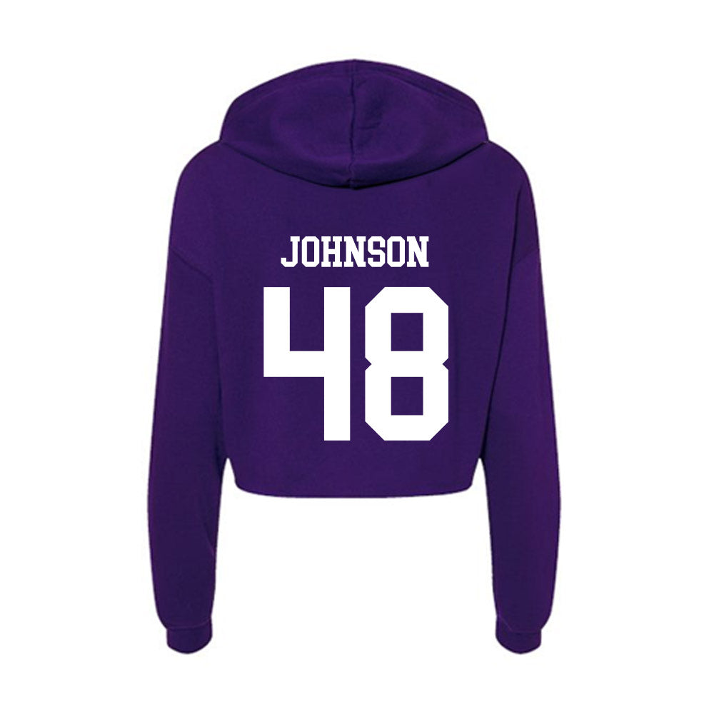 SFA - NCAA Football : Broderick Johnson - Women's Crop Fleece Hoodie-1