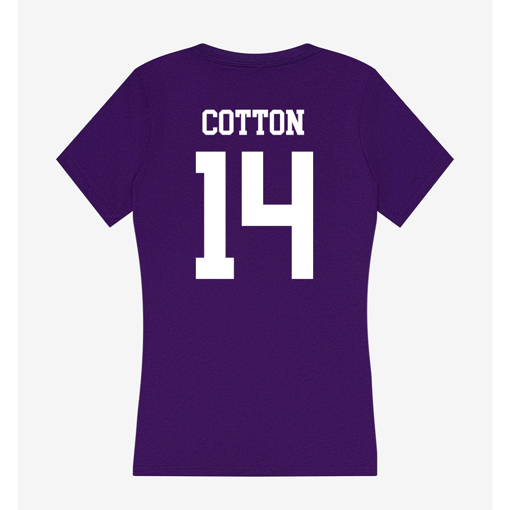 SFA - NCAA Football : Josiah Cotton - Women's V-Neck T-Shirt-1