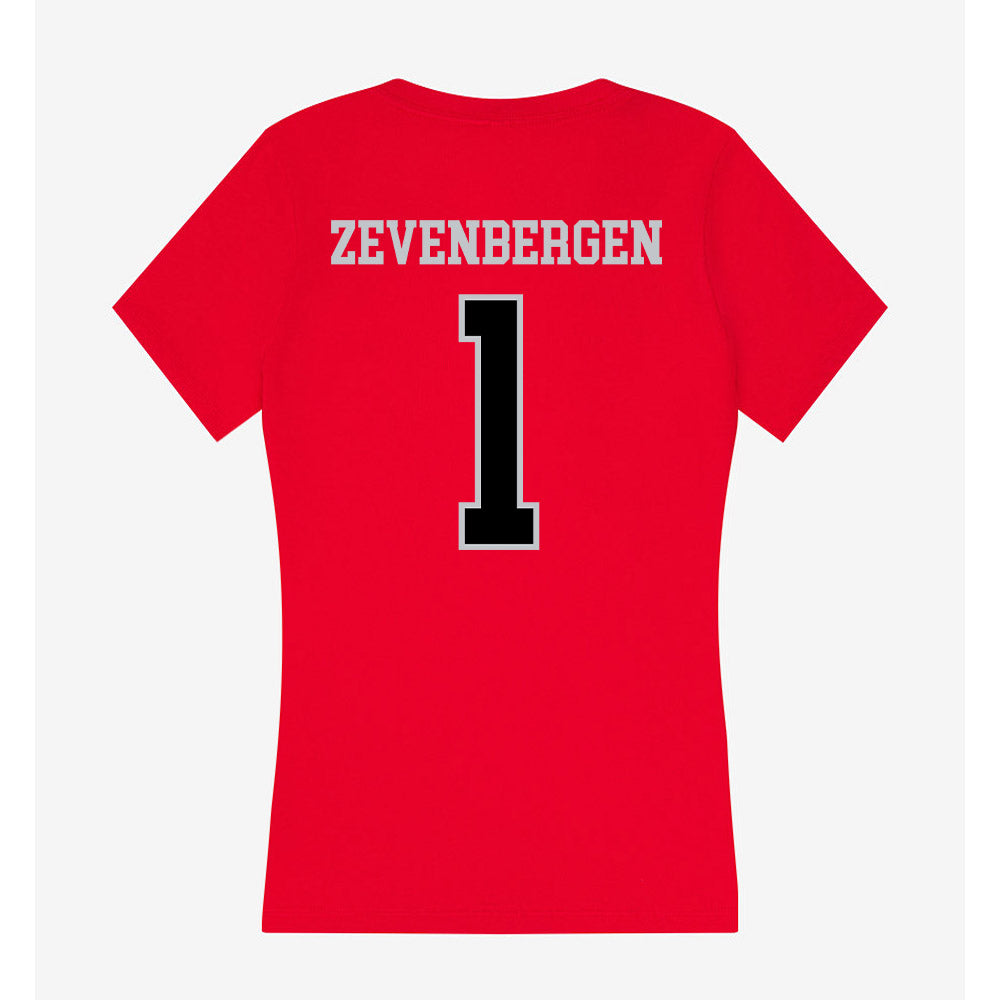 CSUN - NCAA Beach Volleyball : Alexis Zevenbergen - Women's V-Neck T-Shirt-1