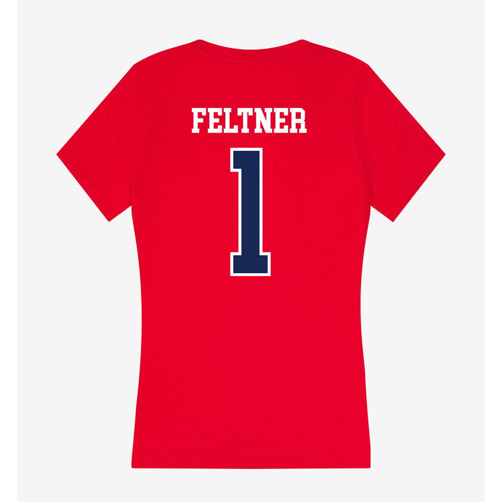Belmont - NCAA Women's Basketball : Kensley Feltner - Women's V-Neck T-Shirt-1