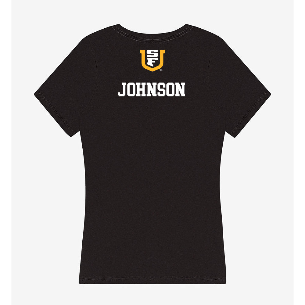 USFCA - NCAA Men's Cross Country : Herbie Johnson - Women's V-Neck T-Shirt-1