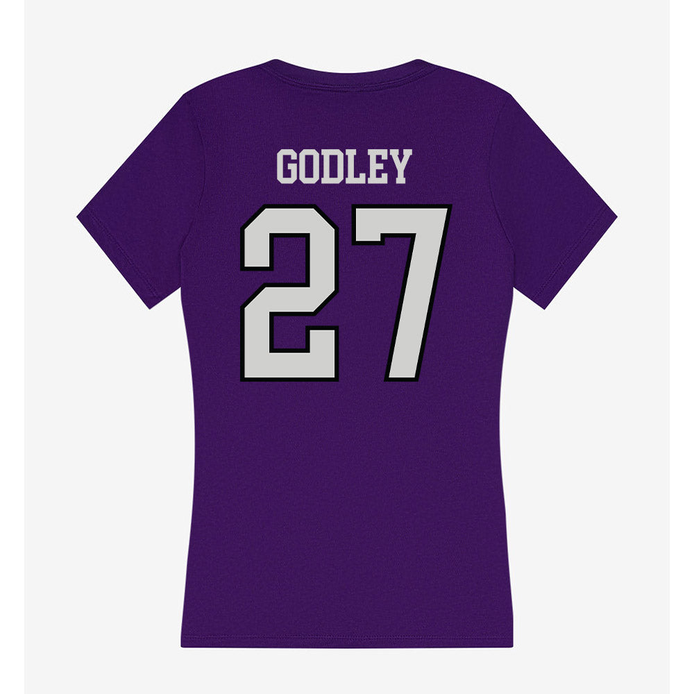 Weber - NCAA Football : Davion Godley - Women's V-Neck T-Shirt-1