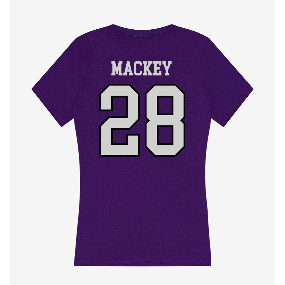 Weber - NCAA Football : Logan Mackey - Women's V-Neck T-Shirt-1