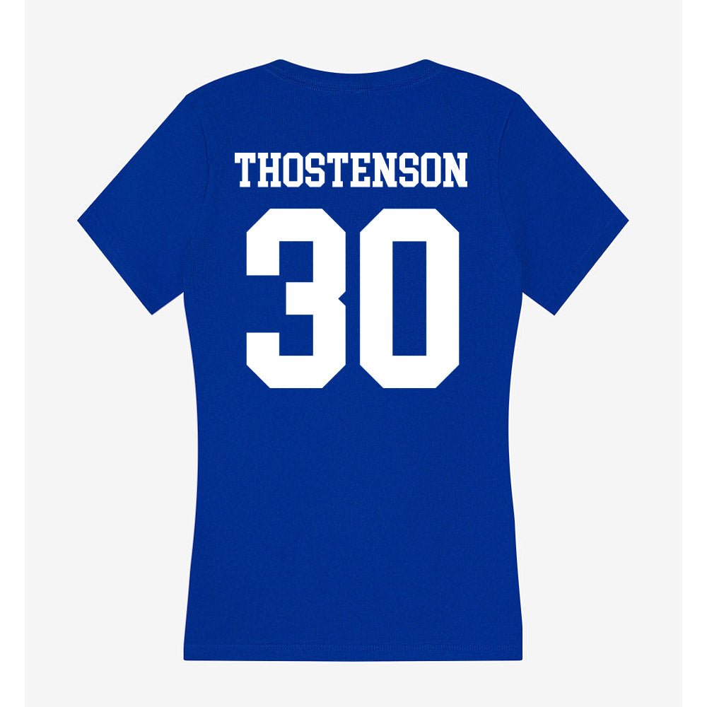 EIU - NCAA Women's Basketball : Olivia Thostenson - Women's V-Neck T-Shirt-1