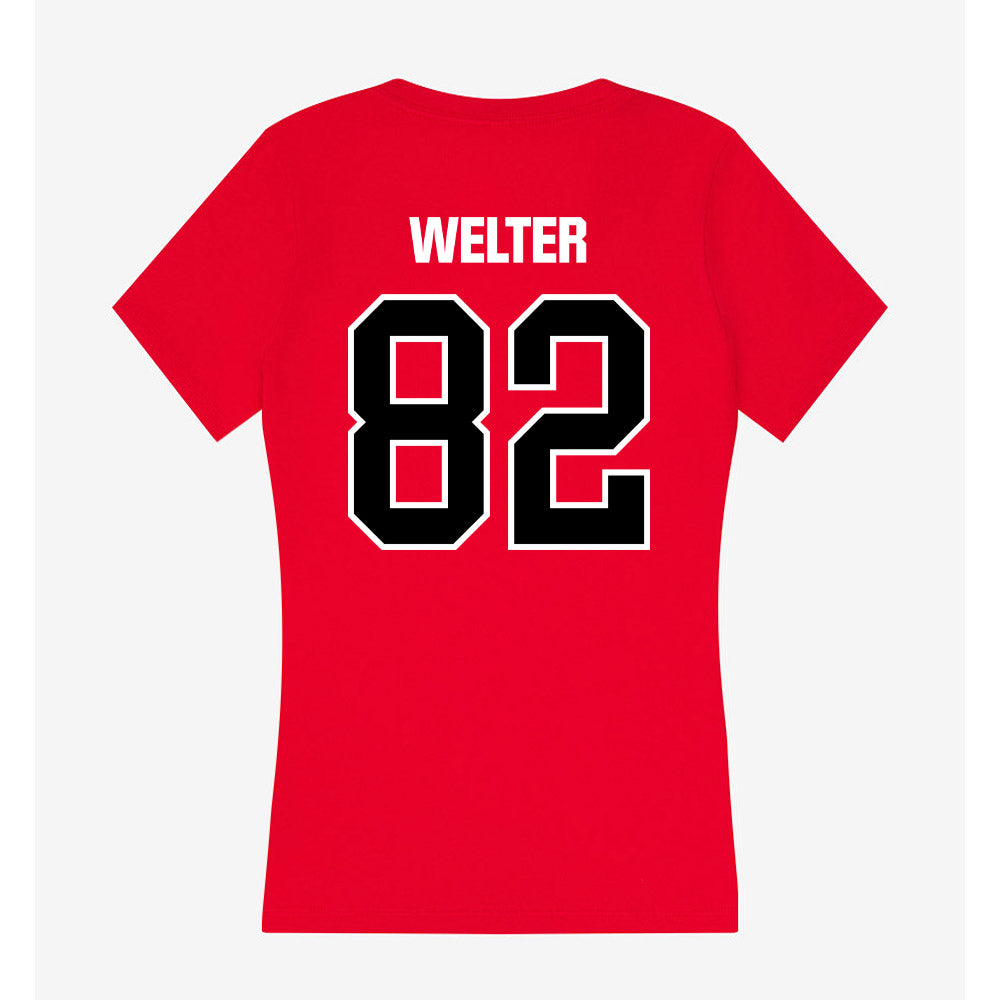 Youngstown State - NCAA Football : Max Welter - Women's V-Neck T-Shirt-1