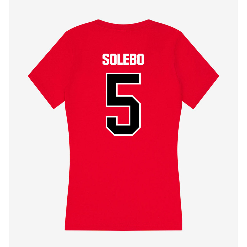 Youngstown State - NCAA Men's Basketball : Shaheed Solebo - Women's V-Neck T-Shirt-1