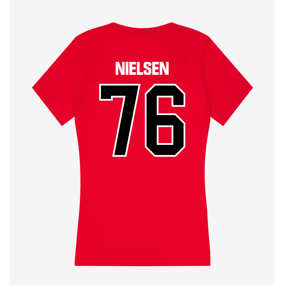 Youngstown State - NCAA Football : Nicholas Nielsen - Women's V-Neck T-Shirt-1