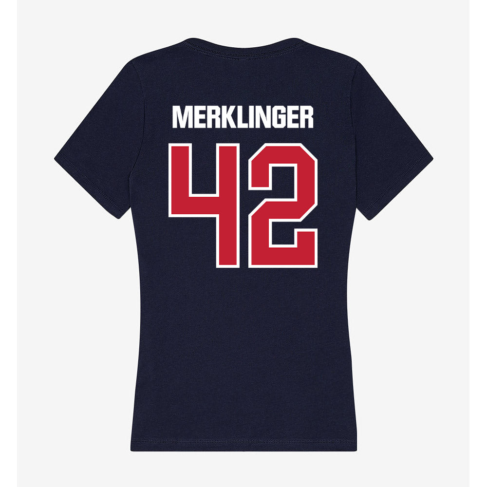 Richmond - NCAA Men's Lacrosse : Max Merklinger - Women's V-Neck T-Shirt-1