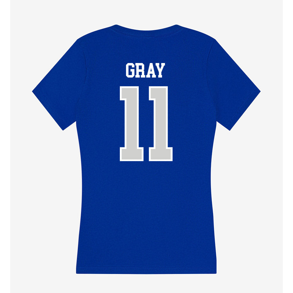 Indiana State - NCAA Men's Basketball : Aaron Gray - Women's V-Neck T-Shirt-1