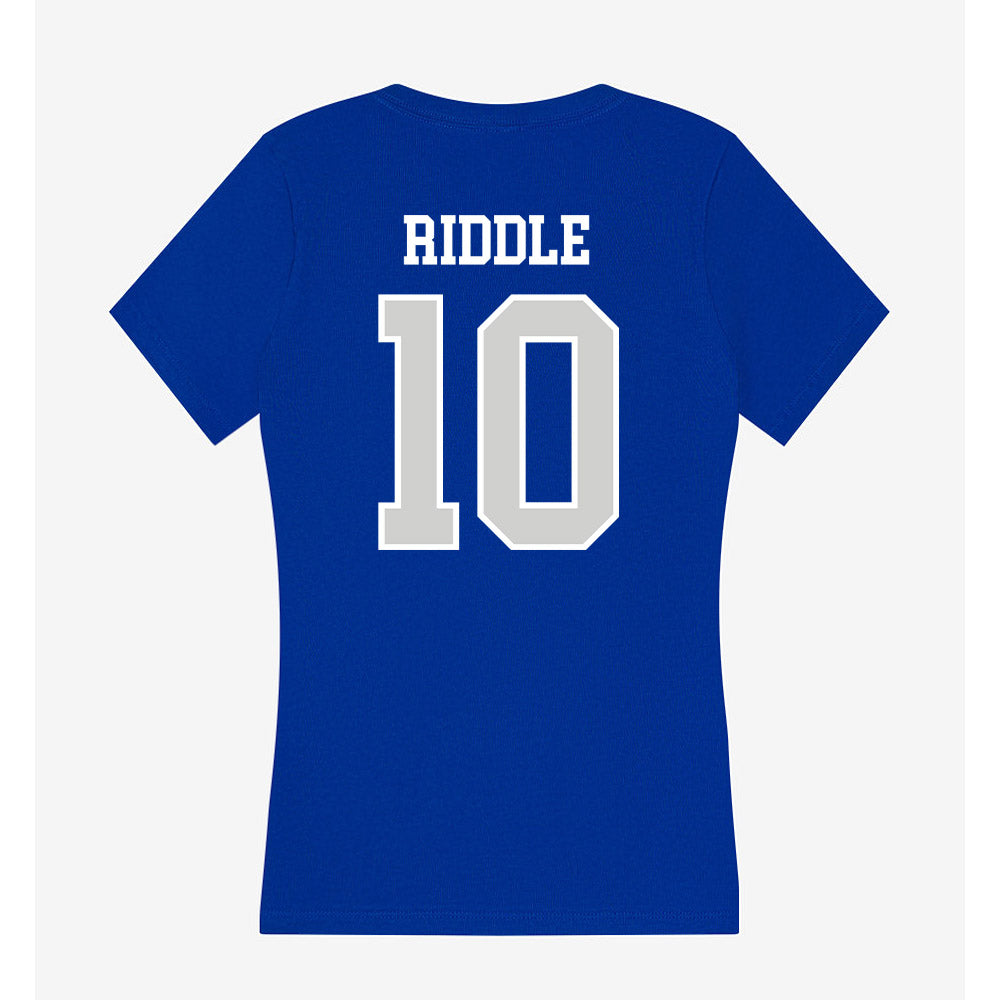 Indiana State - NCAA Football : Brock Riddle - Women's V-Neck T-Shirt-1