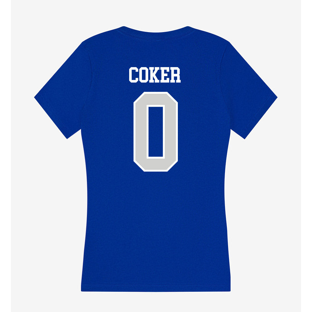Indiana State - NCAA Football : Elijah Coker - Women's V-Neck T-Shirt-1