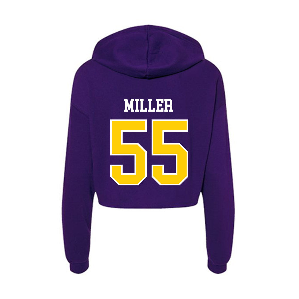 WIU - NCAA Football : Jace Miller - Women's Crop Fleece Hoodie-1