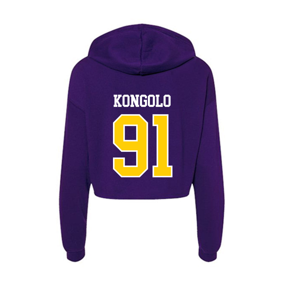 WIU - NCAA Football : Elijah Kongolo - Women's Crop Fleece Hoodie-1