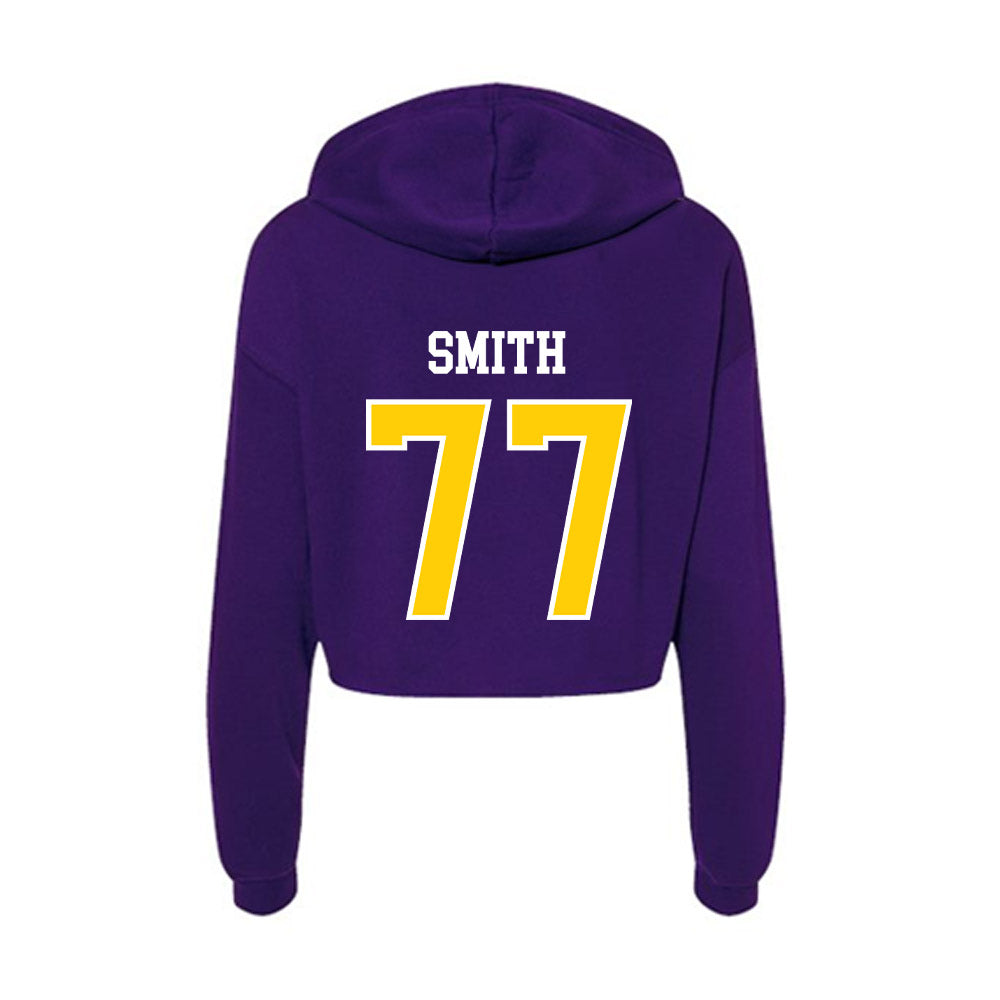 WIU - NCAA Football : Cole Smith - Women's Crop Fleece Hoodie-1