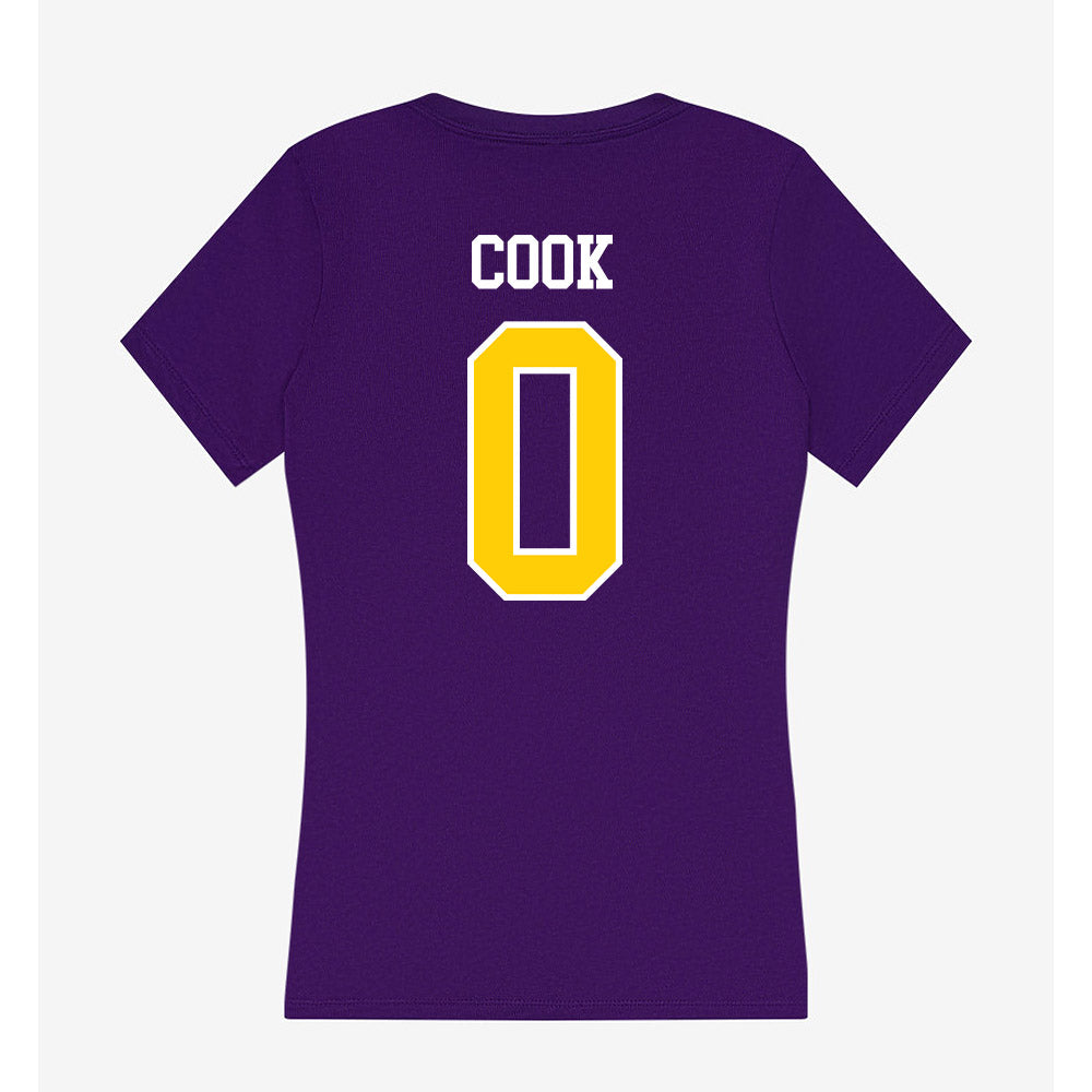 WIU - NCAA Men's Basketball : Tyran Cook - Women's V-Neck T-Shirt-1