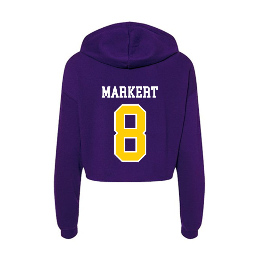 WIU - NCAA Women's Volleyball : Ashlee Markert - Women's Crop Fleece Hoodie-1