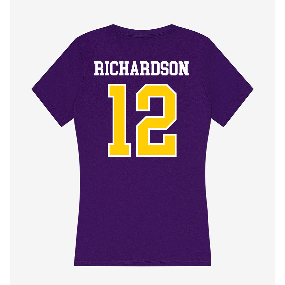 WIU - NCAA Football : Justin Richardson - Women's V-Neck T-Shirt-1